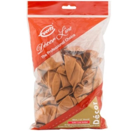 Latex ball 12 ", chrome, set 50 pcs., Amber color-1