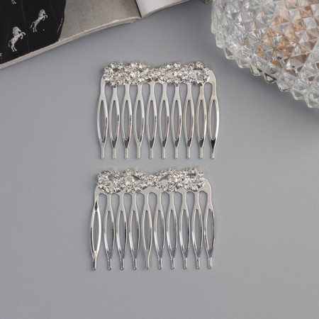 Hair crest "Medea", set 2 pcs., Balt, 5 × 4 cm, silver-1