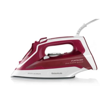 Taurus Atlantida 3000 iron, ceramic sole, 3000 W, 45 g/min, 290 ml, white-red