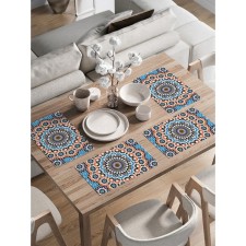 A set of napkins for setting the east mosaic table, rectangular, rounded edges, size 30x46 cm, 4 pcs