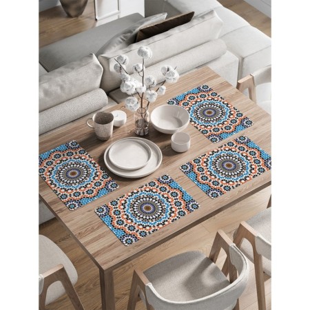 A set of napkins for setting the east mosaic table, rectangular, rounded edges, size 30x46 cm, 4 pcs