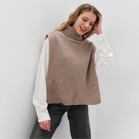 Jumper (Poncho) Women's Minaku: Casual Collection Beige Color, Rr. 46-3