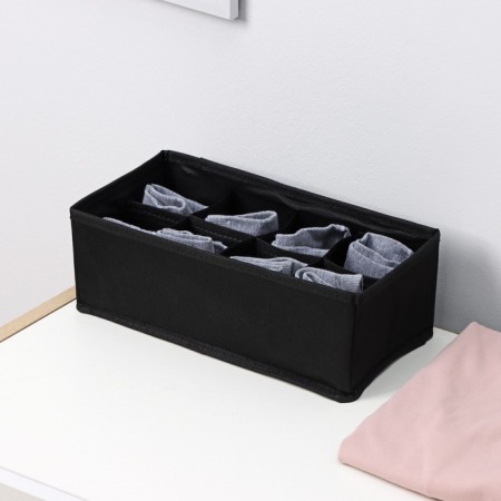 Organizer for storing linen "Smart", 8 cells, 28.5 × 13.5 × 10 cm, black color-5