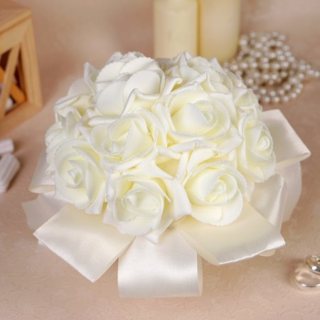 Bouquet-fool for the bride "Perfection", latex flowers, ivory-2