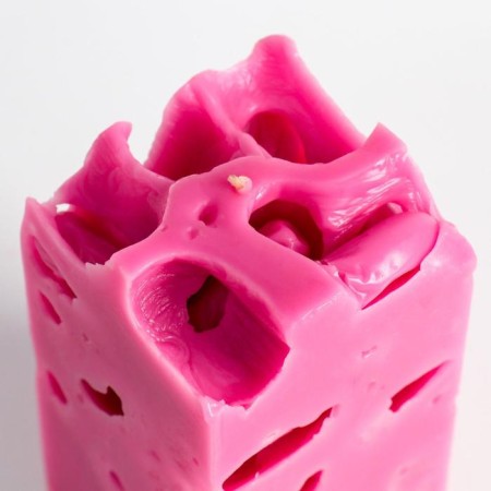 Aromatic decorative candle "openwork", pink, 6x6x12 cm, peony-2