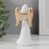Souvenir Polystone "Angel-Her heart" White with gold 8.5x2.5x4.2 cm