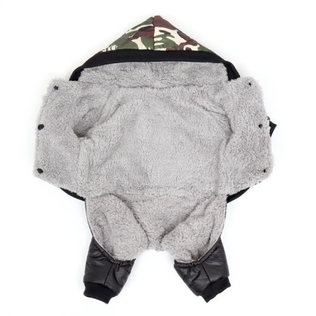 Combineson for dogs "camouflage" on a fur lining, size S (DS 25, Osh 25, OG 35 cm)-8
