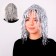 Carnival wig "Rain", 35 cm, silver color