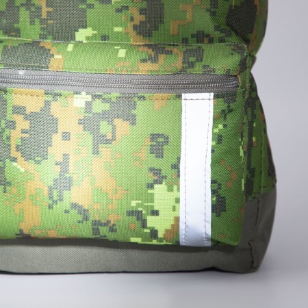 Baby backpack on lightning, external pocket, reflective strip, camouflage color/green-9