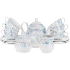Tea Service 6/9 Rose, Blue Rose decor, 15 items