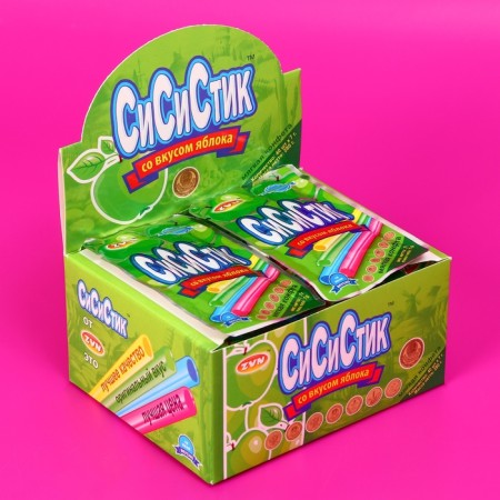 Soft candy "SI SI STIK" with an apple taste, in straws, 7 g