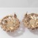 Earrings with rhinestones "Flash" Flower, white color in gold
