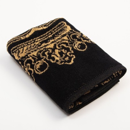 The towel Named Tensor Ethel "Roman" is black, 50x90cm, 100% cotton, 420g/m2-1