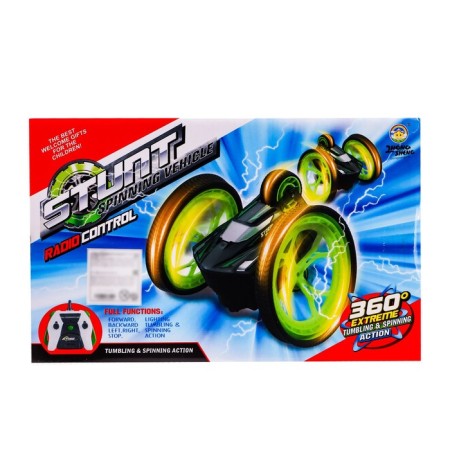Radio-controlled car-controlled machine, works on batteries, green color-5