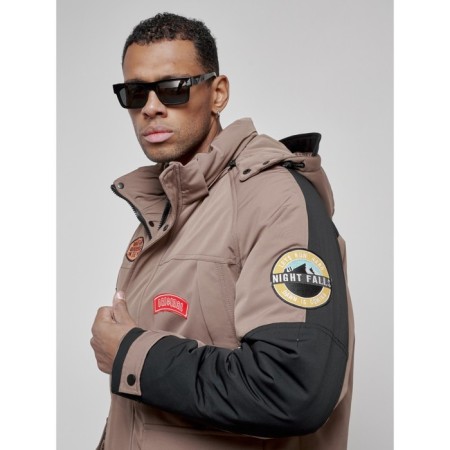 Male winter jacket, size 52, brown color-13