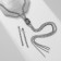 Set 2 objects: earrings, pendant "Elegance" burn, white color in gray metal, 42 cm