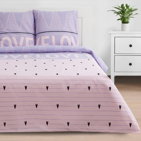 Bed linen "Ethel" euro Violet Love 200*217 cm, 240*220 cm, 70*70 cm - 2 pcs-2