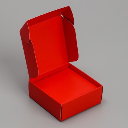 Gift box for jewelry double -sided, packaging, “red”, 7.5 x 7.5 x 3 cm-3