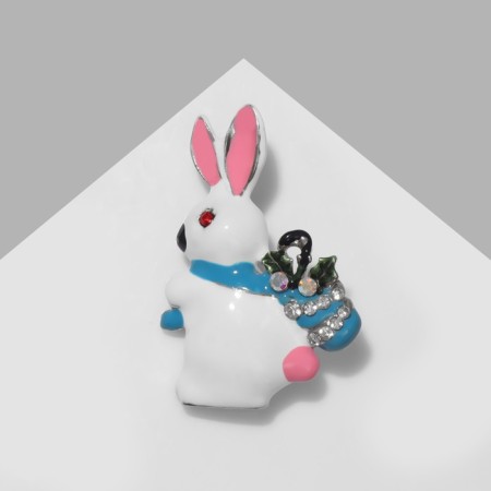 Brooch "Hare" traveler, color in gold-1