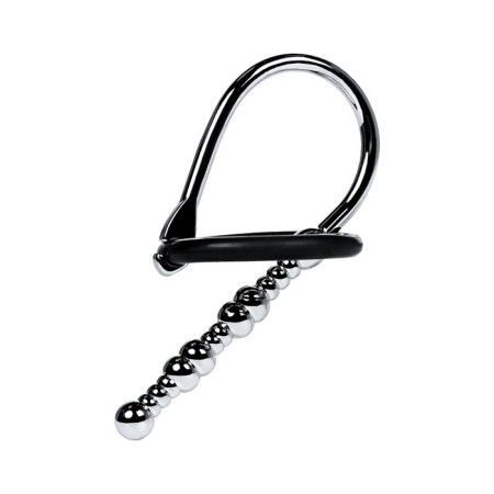 Toyfa Metal urethral boys with a soft fixing ring, silver-1
