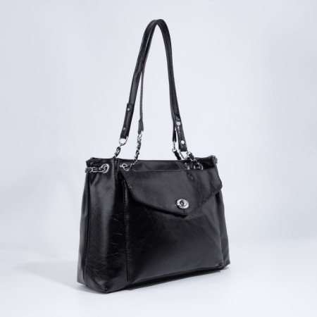 Bag Female Tout with zipper, black color-2