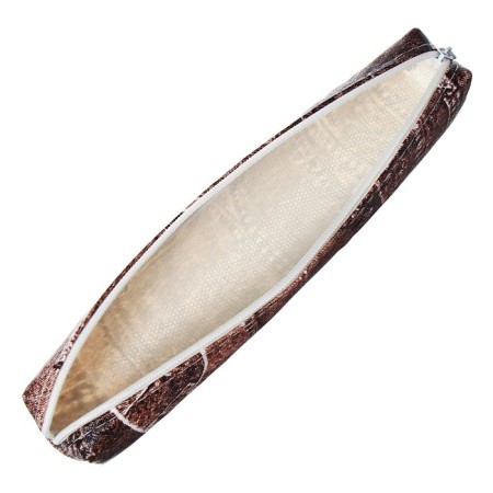 School pencil case with a zipper "Jeans", brown color-3