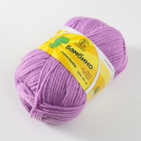 Bambino yarn 35% Merinos wool, 65% acrylic 150m/50g (058, lilac)-2