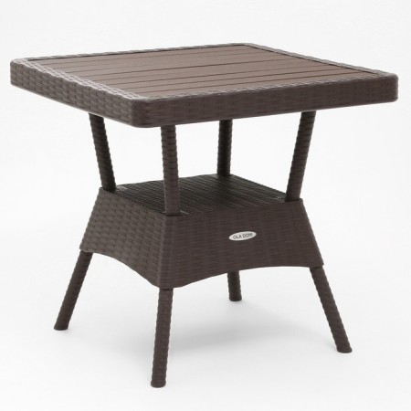 Rattan Ola Dom table square, brown, 75.5 x 76 x 74.5 cm