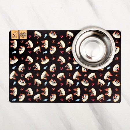 Rug for a bowl "Hungry cats", 43x28 ​​cm-2