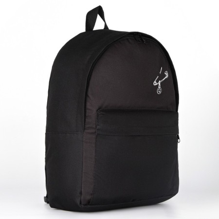 School textile “Pin” school backpack, with pocket, 27x11x37, black color-2