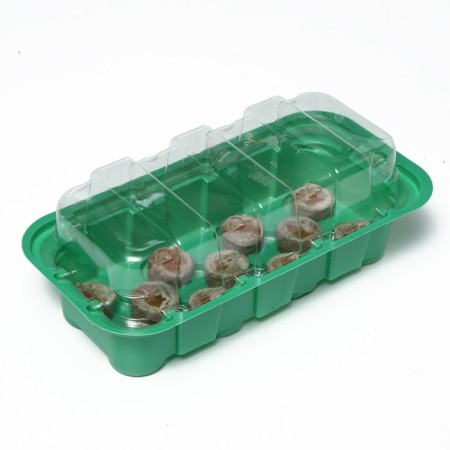 Mini-Pirate for seedlings: coconut tablet D = 3 cm (11 pcs.), Greenhouse 24 × 12 cm, jiffy-1
