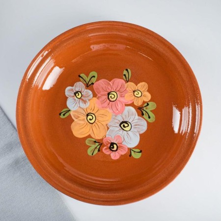 Set for pancakes 7 items: 1 pc. Pancake, 6 pcs. plates, with painting, multi -flowers-2