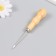An awl with a side hole wood, metal, needle length 6 cm thick 0.2 cm 2x2x13 cm