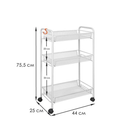 Roadfly 2k, 3 tiers, 44 × 25 × 75.5 cm, on wheels, the color is light gray-4