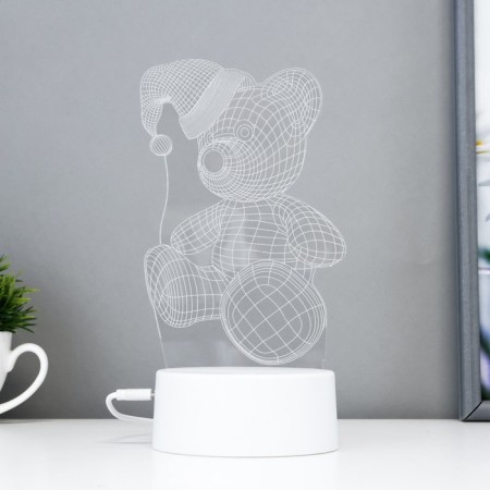 Touchscreen lamp "Bear in a hat" LED 7 USB colors/from white batteries-1