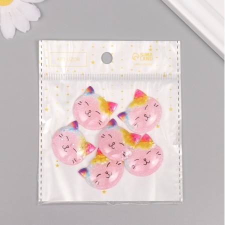 Decor for the work of acrylic "cat" sparkles set 6 pcs 2.5x2.7x0.9 cm-3
