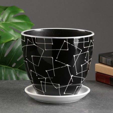 Set of flower pots 4 pcs. Illusion black 0.4 / 1 / 2.5 / 5 l-1