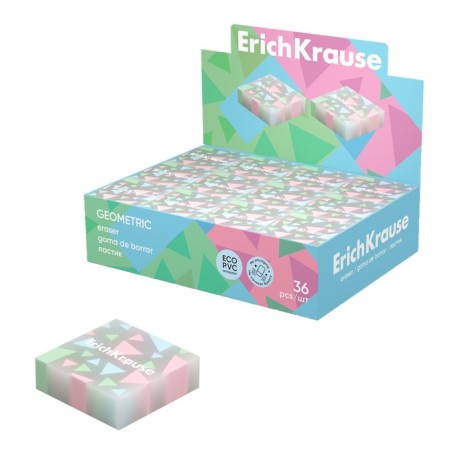 ERICHKRAUSE ELASK "GEOMETRIC", 32 x 32 x 11 mm, eco-pvc, mix