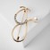 Brooch "Stetoscope", white color in gold