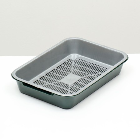 Medium toilet with a mesh of 36 x 26 x 6.5 cm, gray/green-4