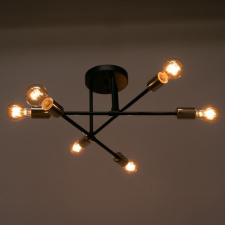 Chandelier 2232/6 E27 40W black and gold 60x60x21 cm Bayerlux-2