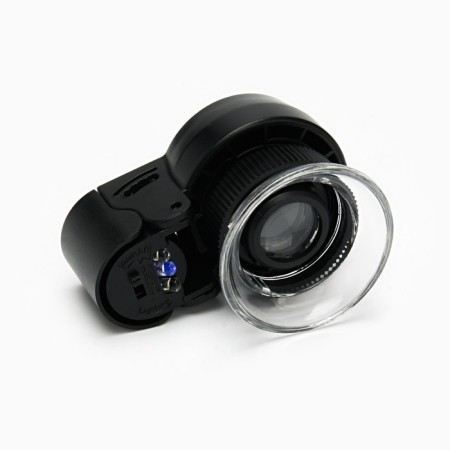 Lupa for checking bills, 45x, d = 21mm, with backlight, 3XAG10-2
