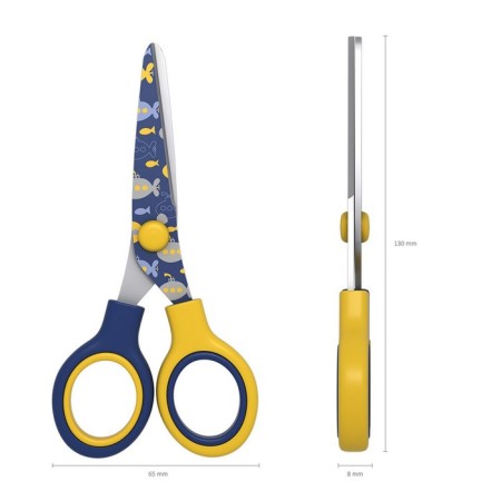 Baby scissors 13 cm, Erichkrause Junior Decor Submarine, with a print on blades, rounded ends, blister-4
