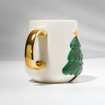 New Year! New Year's ceramic "Christmas tree", 600 ml, white color-8