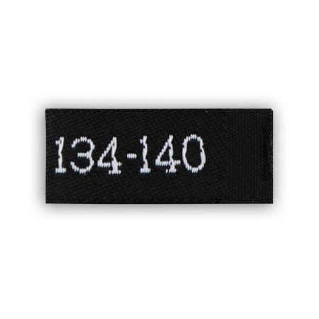 Textile strip "134-140", 5 x 1.1 cm, black color-2