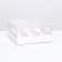 Packaging with a transparent lid for 3 eclairs, white 13.5 x 13.5 x 6 cm