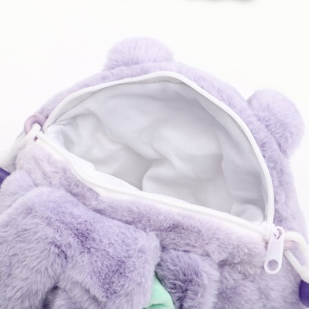 Children's "Bunny" bag with a bow, 18 cm, purple color-4
