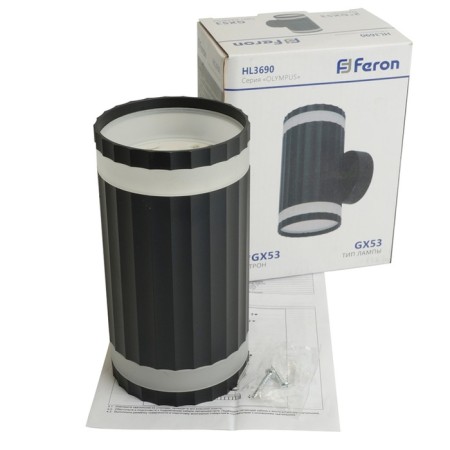 Wall lamp Feron HL3690, IP20, 2XGX53, 12 W, 85x85x160 mm, black color-3