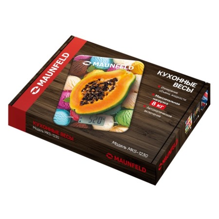 Kitchen Libra Maunfeld MKS-123G01, electronic, up to 8 kg, pattern "Ice cream"-4