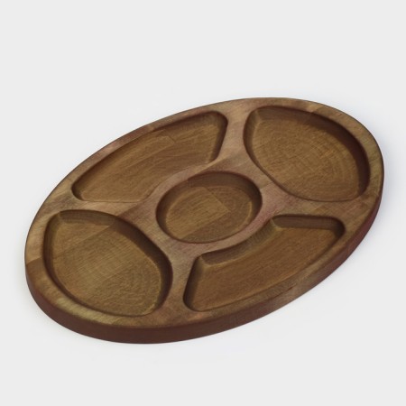 Oval Menzhitsa ADELICA "BOOK", 5 sections, 30 × 20 × 1.8 cm, array of birch-5